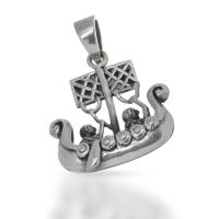 925 Sterling Silberanhänger - Wikingerschiff