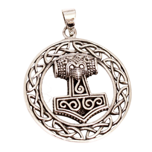 925 sterling silver pendant - Thors hammer in an amulet