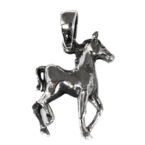 925 Sterling Silberanhänger - Pferd "Hallo"