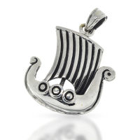 925 Sterling Silberanhänger - Wikingerschiff