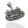 Viking Ship Pendant with Twin Animal Heads in 925 Sterling Silver