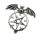 Stainless steel pendant Bat with pentagram Steel