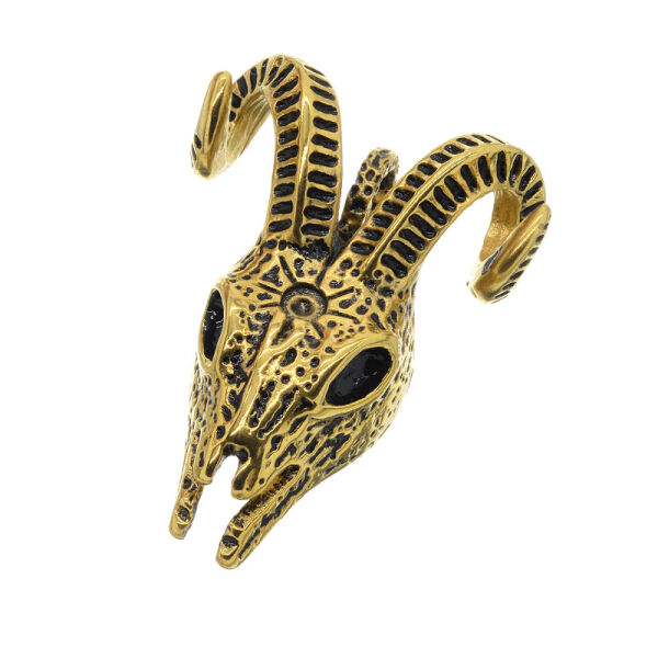 Edelstahlanhänger - Widderschädel 49 x 35 x 20mm Gold