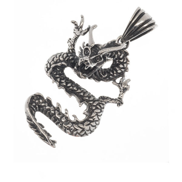 Edelstahlanhänger - Drachen Groß