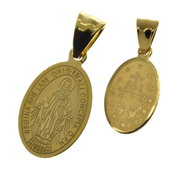 Edelstahlanhänger - Marienbildnis Gold