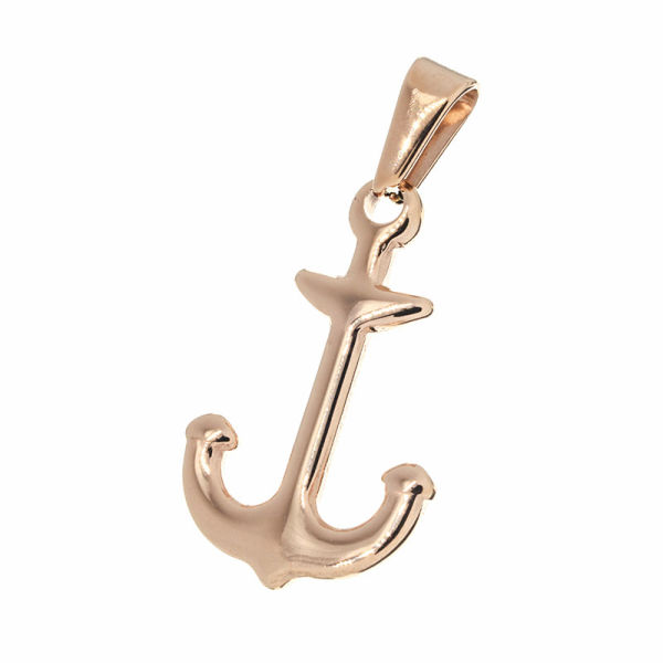 Edelstahlanhänger - Anker "PVD-Rosegold"