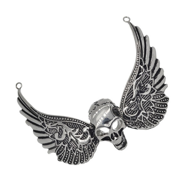 Stainless steel pendant - winged skull