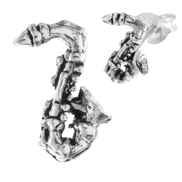 Silberohrstecker - Saxophon