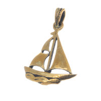 Bronzeanhänger Segelschiff