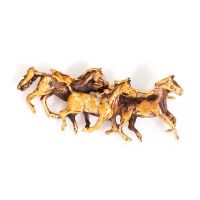 Bronze brooch - Wild horses trotting