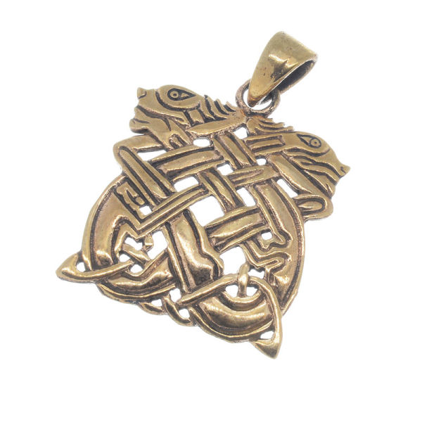 Bronzeanhänger - keltischer Knoten gekreuzte Schlangen