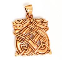 Bronzeanhänger - keltischer Knoten gekreuzte Schlangen