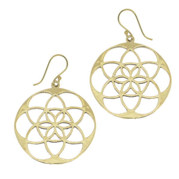 Bronzeohrringe Blume des Lebens