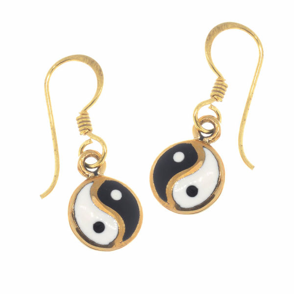 Bronzeohrringe Yin und Yang