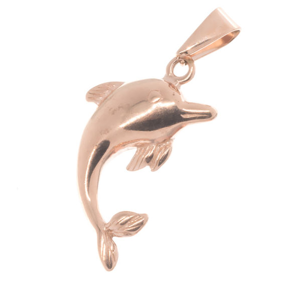 Edelstahlanhänger - Delfin PVD Rosegold