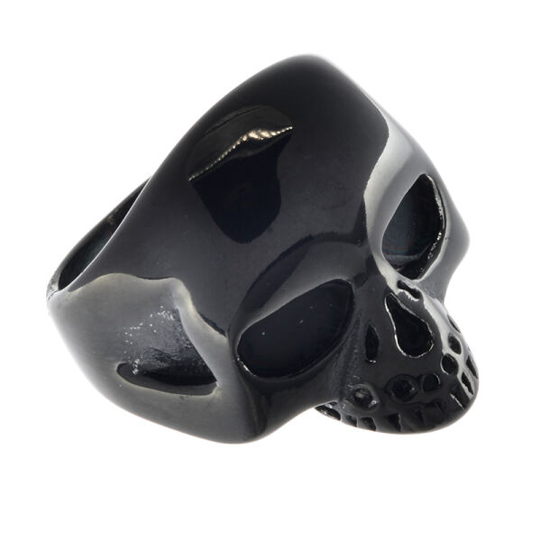 Edelstahlring - Totenkopf PVD-Schwarz 60 (19,1 Ø) 09 US