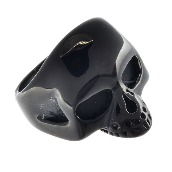 Edelstahlring - Totenkopf PVD-Schwarz 65 (20,7 Ø) 11 US