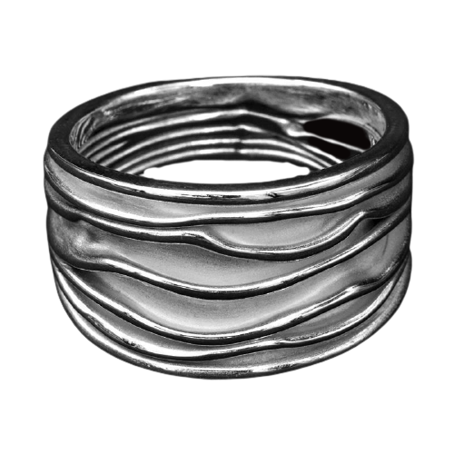 925 Sterling Silberring - "Wavy" 52 (16,6 Ø) 6,1 US