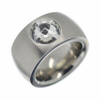 Stainless Steel Ring - with Cubic Zirconia Steel-57 (18,1 Ø) 08 US