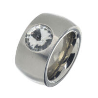 Stainless Steel Ring - with Cubic Zirconia Steel-63 (20,1 Ø) 10 US