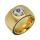 Stainless Steel Ring - with Cubic Zirconia PVD-Gold-52 (16,6 Ø) 06 US