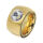 Edelstahlring - mit Cubik Zirkonia PVD-Gold-60 (19,1...
