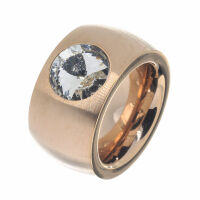 Stainless Steel Ring - with Cubic Zirconia PVD-Rósegold-55 (17,5 Ø) 07 US