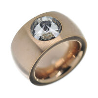 Stainless Steel Ring - with Cubic Zirconia PVD-Rósegold-57 (18,1 Ø) 08 US