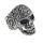 Stainless steel ring - skull - different colors Poliert 55 (17,5 Ø) 07 US