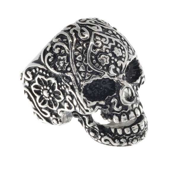 Edelstahlring - Totenkopf Poliert 63 (20,1 Ø) 10 US