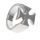 Stainless steel ring - Iron Cross - polished 60 (19,1...