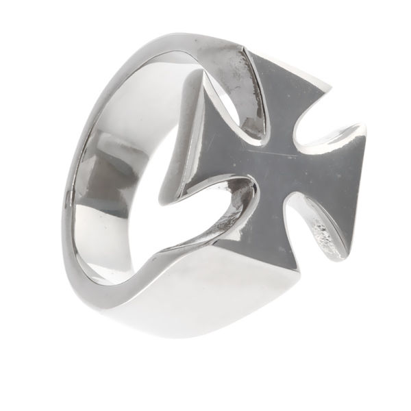 Stainless steel ring - Iron Cross - polished 68 (21,6 Ø) 12 US