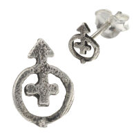 Silberohrstecker - Symbol Frauen + Männerzeichen