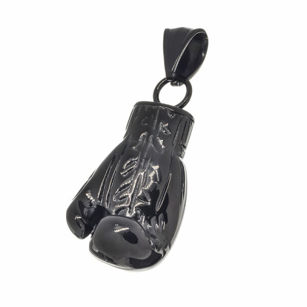 Edelstahlanhänger - Boxhandschuh PVD-Schwarz