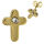 Edelstahlohrring - Kreuz mit Stein, PVD-Gold