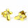 Ohrring - Kreuz mit Stein - PVD-Gold