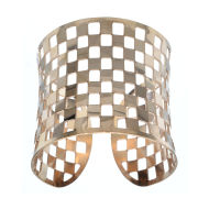 Stainless Steel Bangle - Chessboard - PVD-Roségold