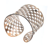 Stainless Steel Bangle - Chessboard - PVD-Roségold