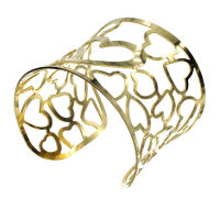 Stainless Steel Bangle - Heart - PVD-Gold