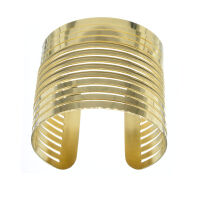 Edelstahlarmreif - Linien - PVD-Gold