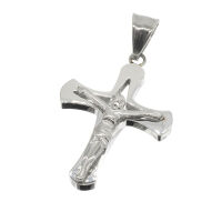 Stainless Steel Pendant – Crucifix with Gently...