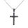 Edelstahlanhänger - Kreuz mit Christus PVD-Schwarz-Klein