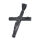 Edelstahlanhänger - Kreuz mit Christus PVD-Schwarz-Klein