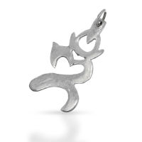 925 Sterling Silberanhänger - Symbol mit Herz...