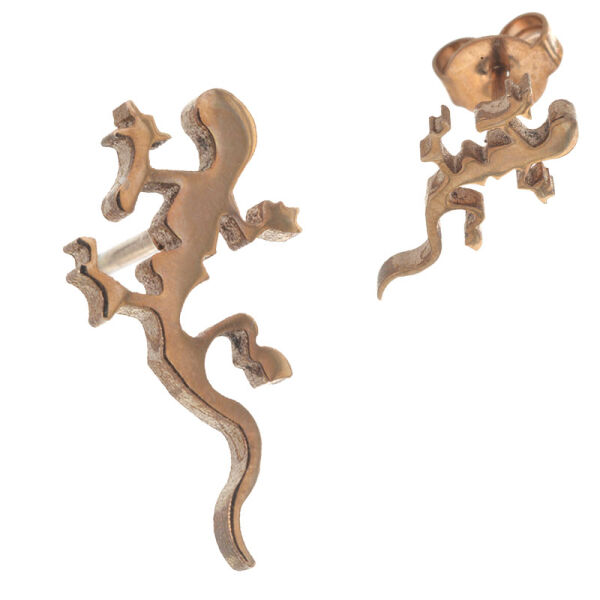 Edelstahlohrstecker - Lizard, PVD-Roségold