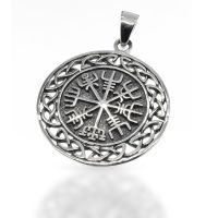 Viking compass silver pendant - Vegvisir