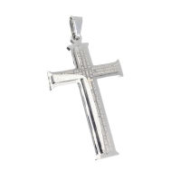 Edelstahlanhänger - Kreuz l mit Vater Unser (spanisch)