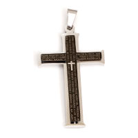Edelstahlanhänger - Kreuz mit lateinischem Vater...