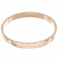 Armreifen - oval römische Ziffern ca. 61 x 53 x 6 x 2 mm - PVD-Rosegold