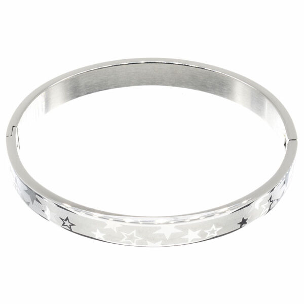Armreifen - oval Sterne ca. 68 x 59 x 8 x 2 mm - poliert
